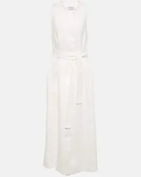 Max Mara Abito midi Aureo in twill di lino Bianco