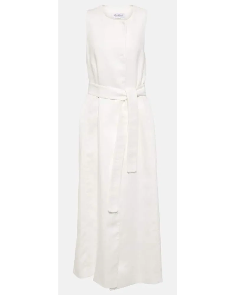 Max Mara Abito midi Aureo in twill di lino Bianco