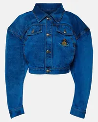 Vivienne Westwood Giacca di jeans cropped con ricamo Blu