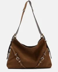 Givenchy Borsa a spalla Voyou Medium in suede Marrone