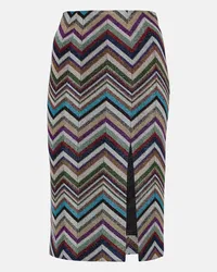 Missoni Gonna a tubino in misto lana a zig zag Multicolore