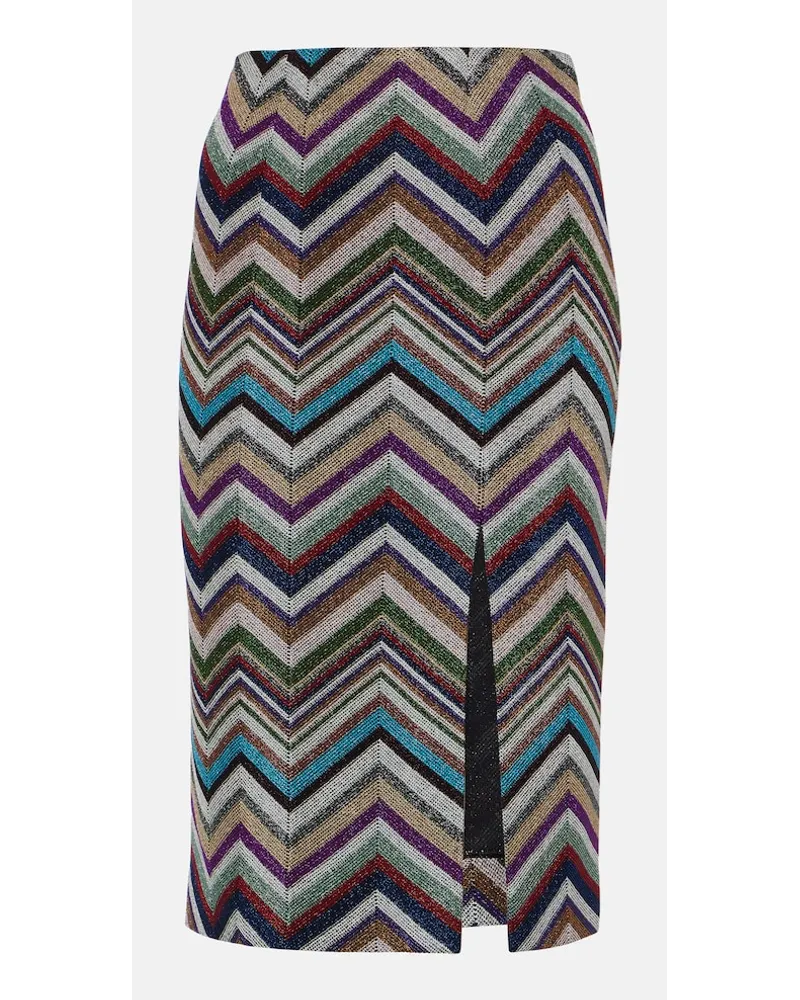 Missoni Gonna a tubino in misto lana a zig zag Multicolore