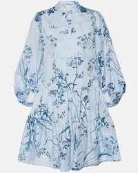 Erdem Abito chemisier in popeline di cotone Blu