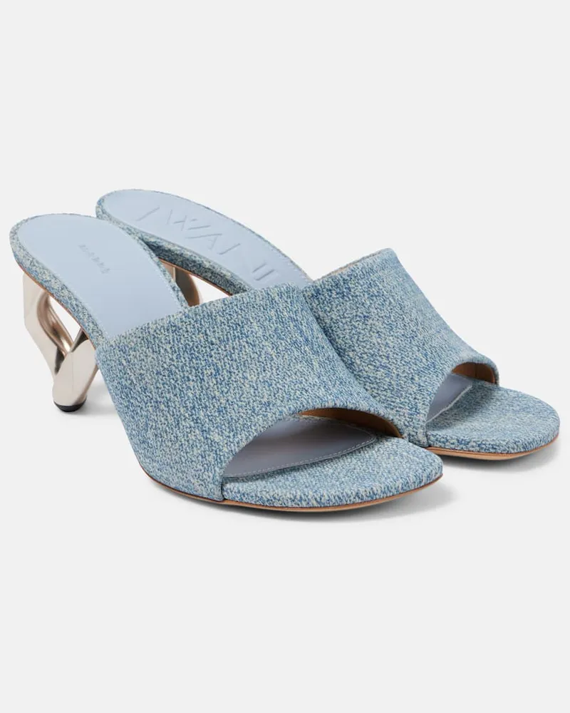 J.W.Anderson Mules in denim con pelle Blu