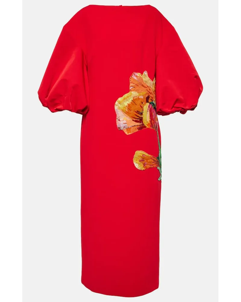 Safiyaa Abito midi Amira con ricamo Rosso