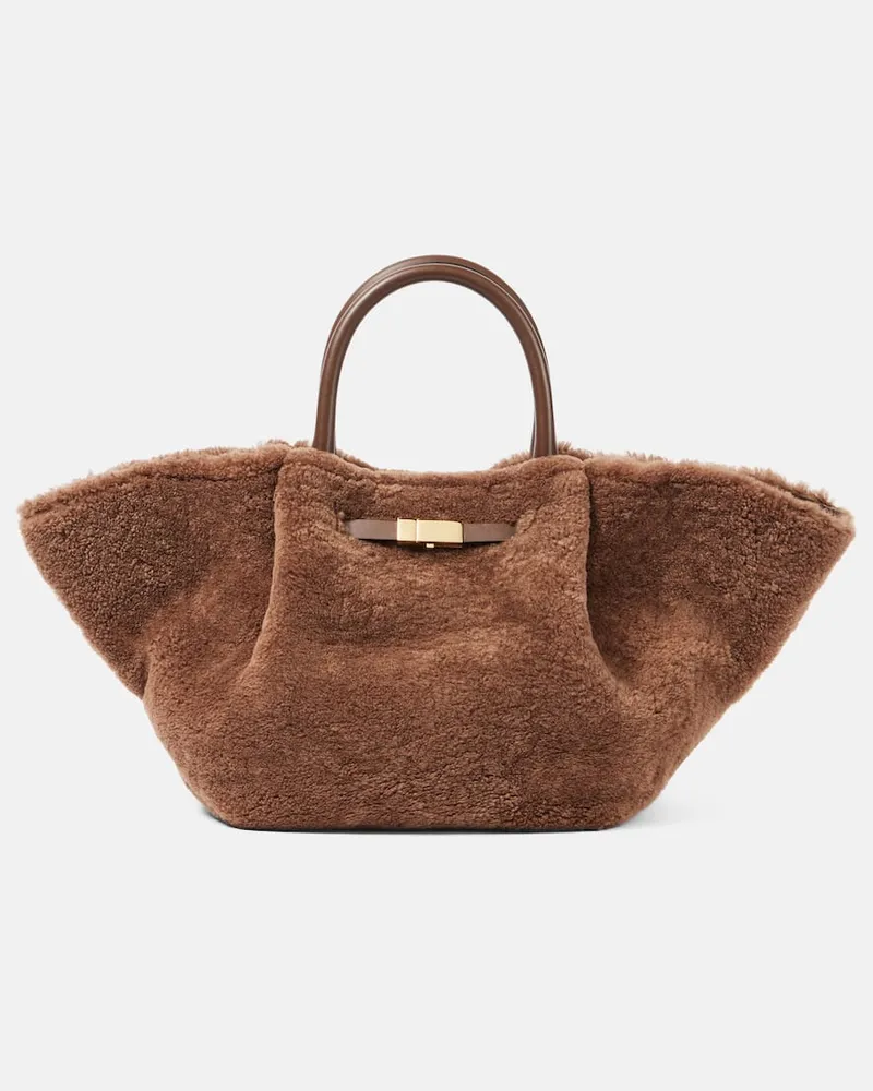 DeMELLIER Borsa New York Medium in shearling Marrone