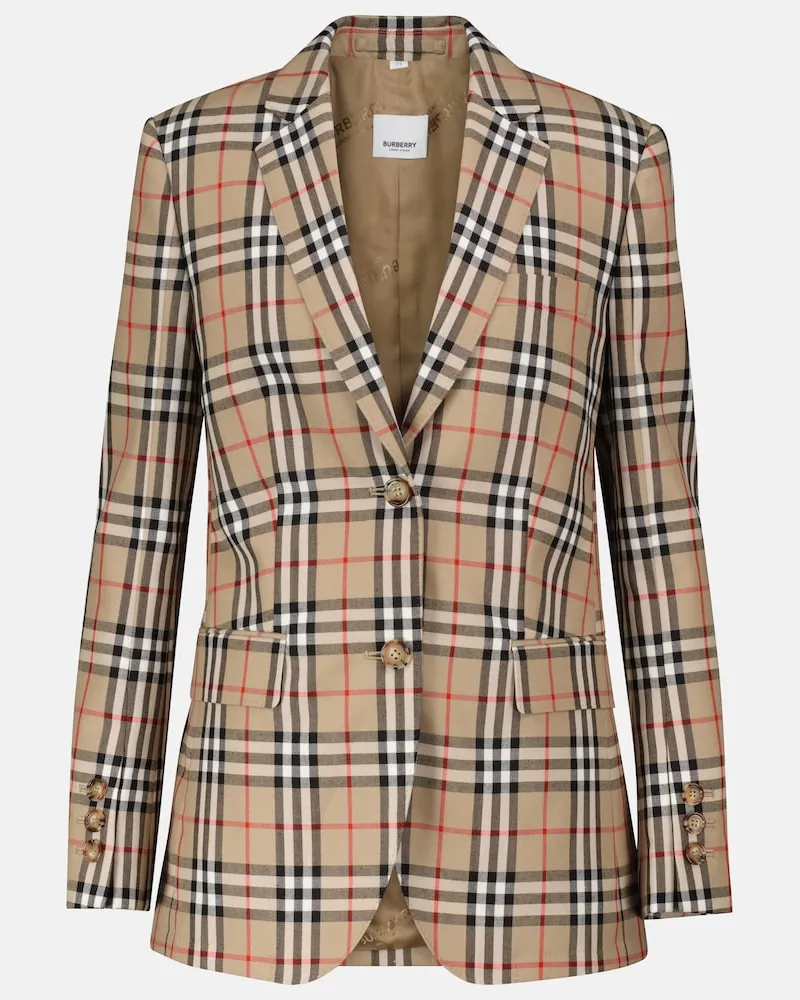 Burberry Blazer in lana Vintage Check Beige