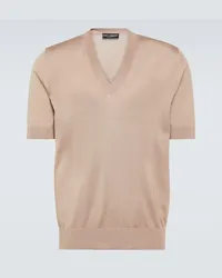 Dolce & Gabbana Top in maglia di seta Beige