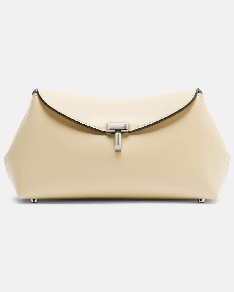 Totême Clutch T-Lock Mini in pelle Giallo