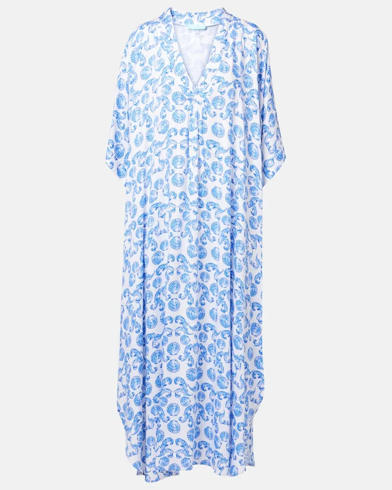 Melissa Odabash Caftano Vanessa con stampa Blu