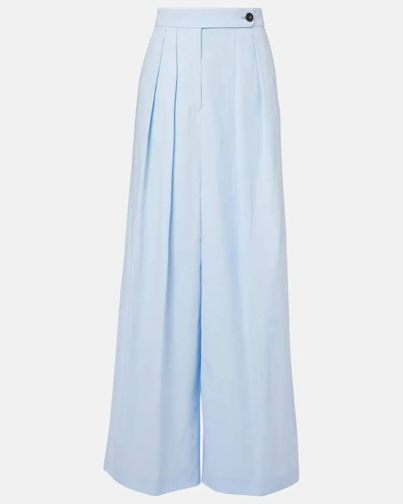 Dries van Noten Pantaloni a gamba larga in cotone Blu
