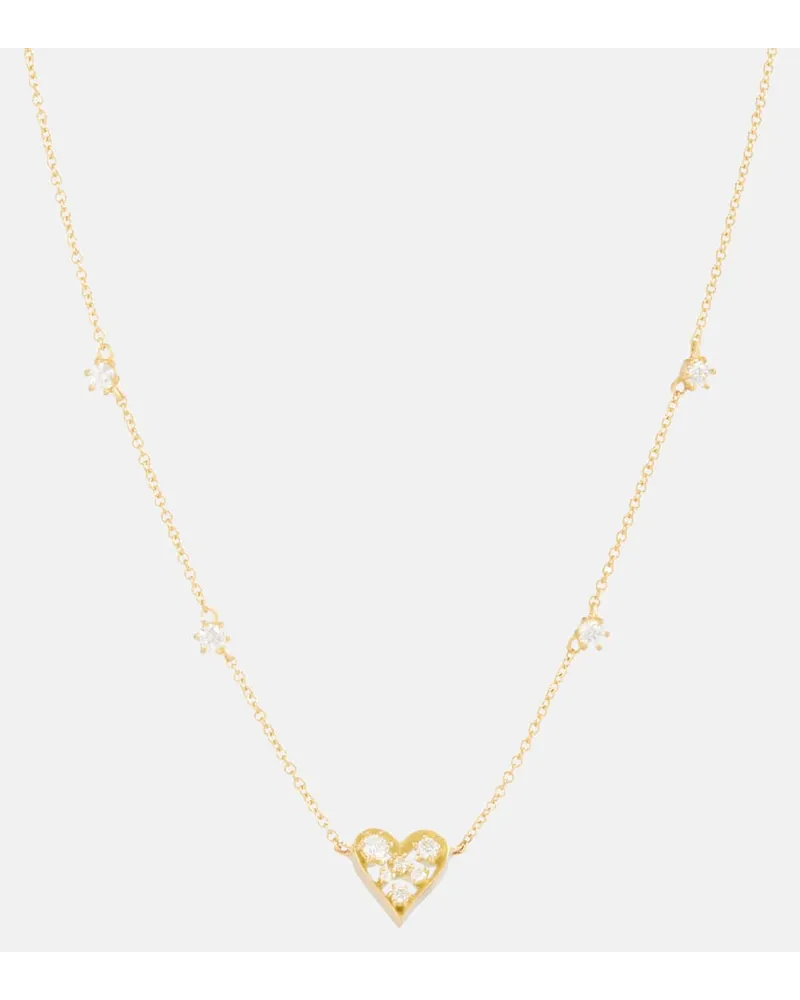 Jade Trau Collana Margot Heart Mini in oro 18kt con diamanti Oro