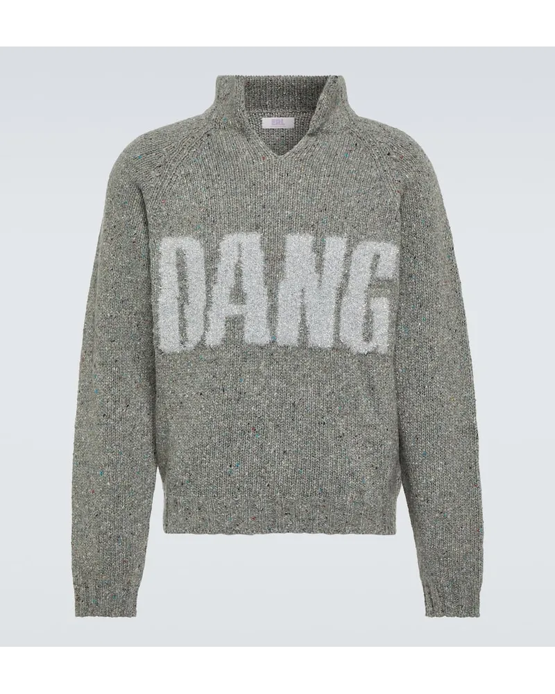 ERL Pullover in misto lana con intarsio Grigio