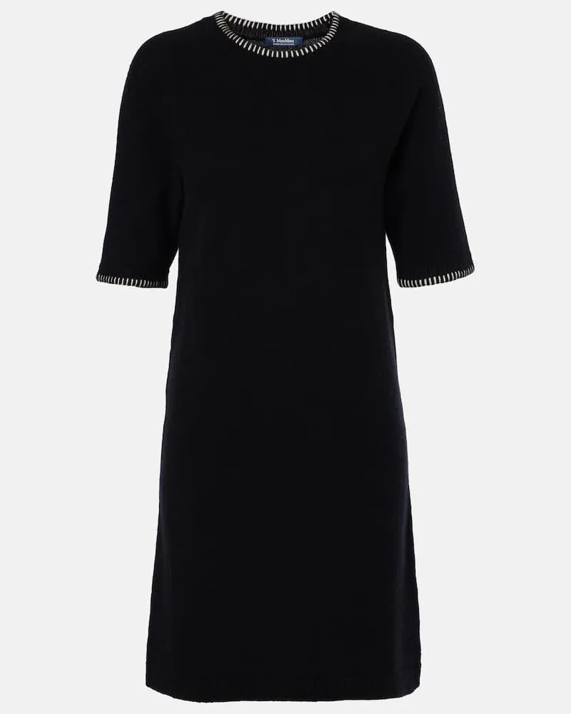 Max Mara Abito midi Denny in lana e cashmere Nero