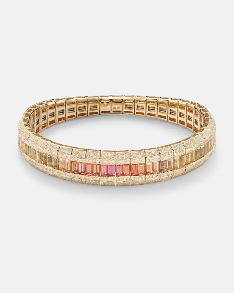 SHAY Bracciale Stretch in oro rosa 18kt con pietre preziose Rosa