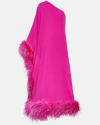 Valentino Garavani Abito lungo in Cady Couture con piume Rosa