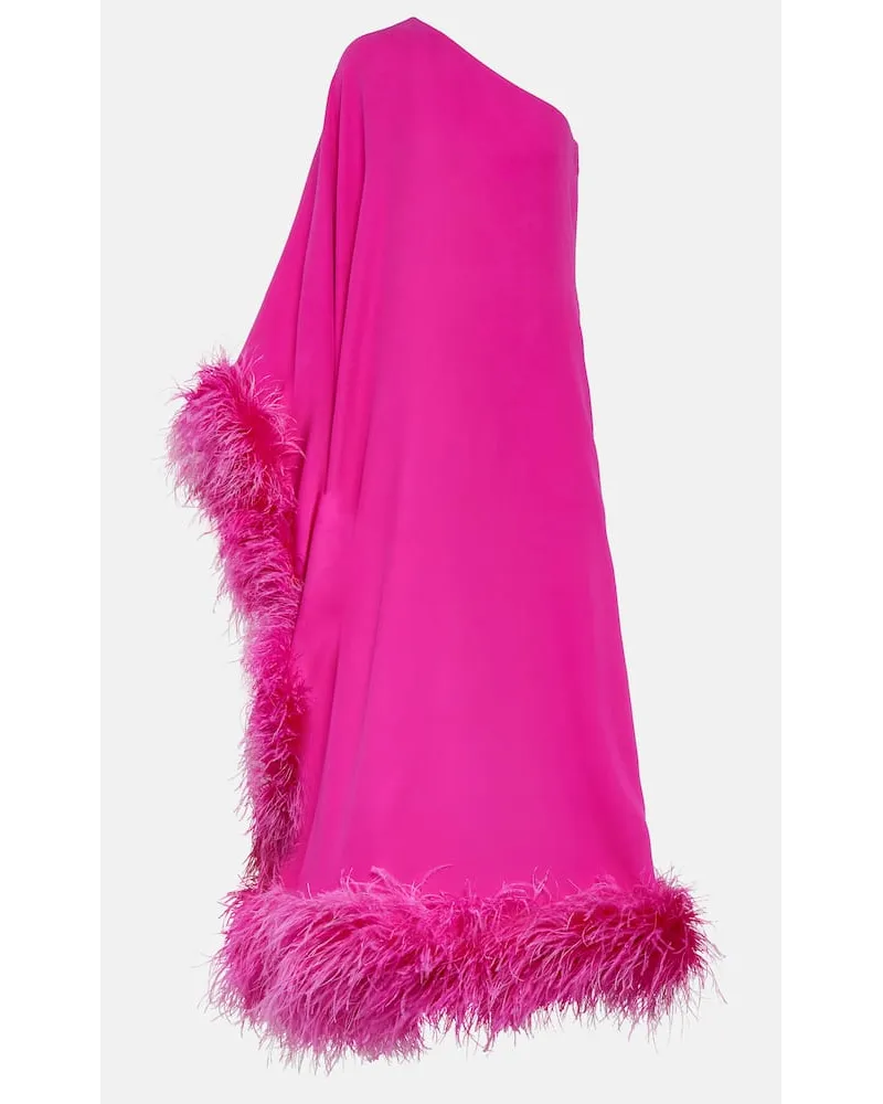 Valentino Garavani Abito lungo in Cady Couture con piume Rosa