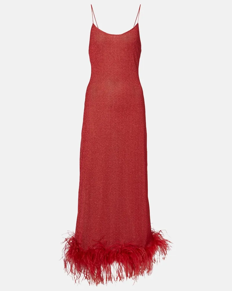 Oséree Oséree Abito lungo Lumière Plumage Rosso