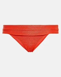 Heidi Klein Slip bikini Morocco a vita media metallizzati Rosso