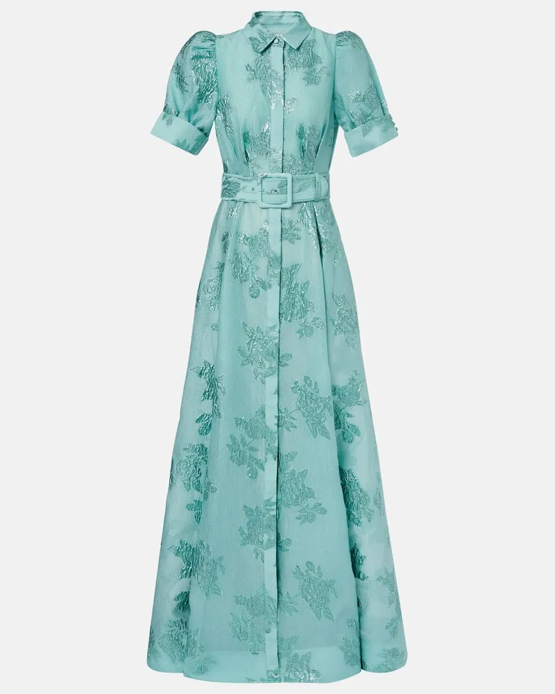 Rebecca Vallance Abito lungo Benette in broccato Blu