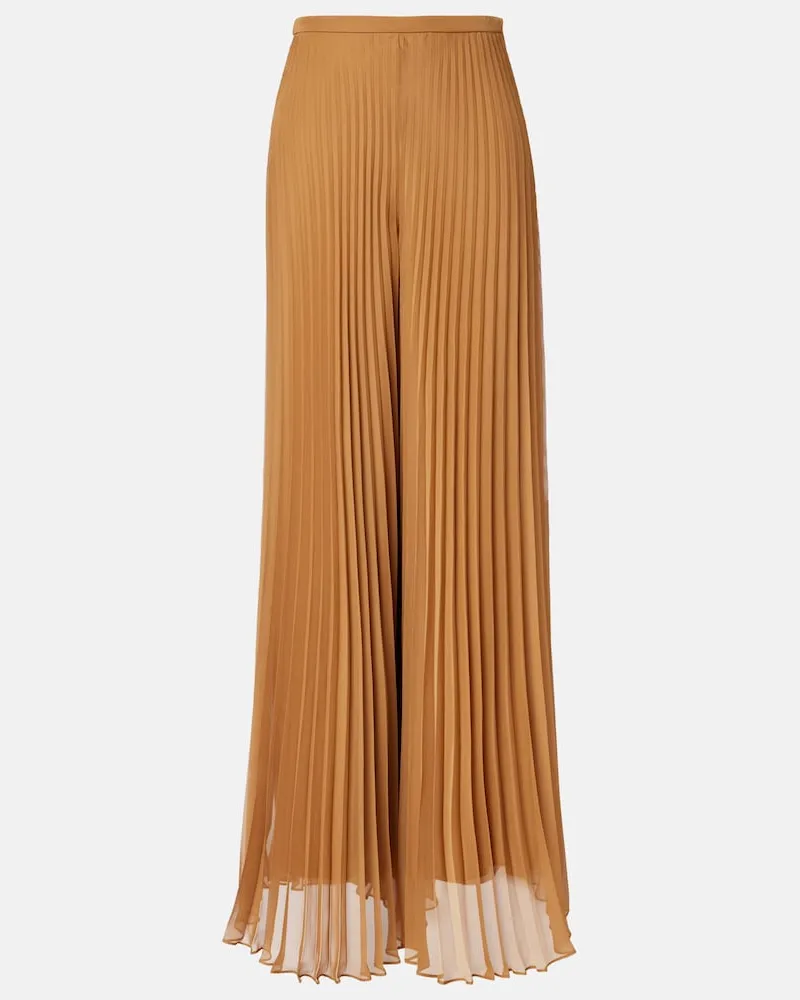 Max Mara Pantaloni Grembo a gamba larga plissÃ Beige