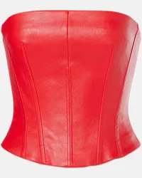 Stouls Top Rosalia in pelle Rosso