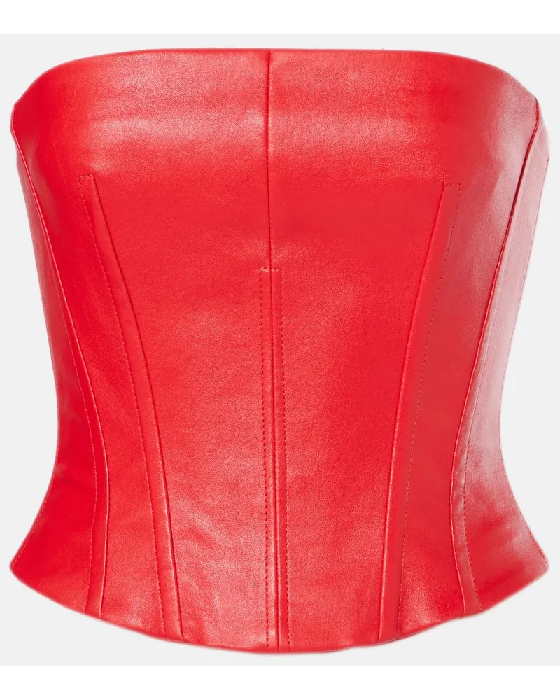 Stouls Top Rosalia in pelle Rosso