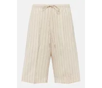 Totême Shorts in twill a righe Bianco