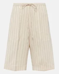 Totême Shorts in twill a righe Bianco