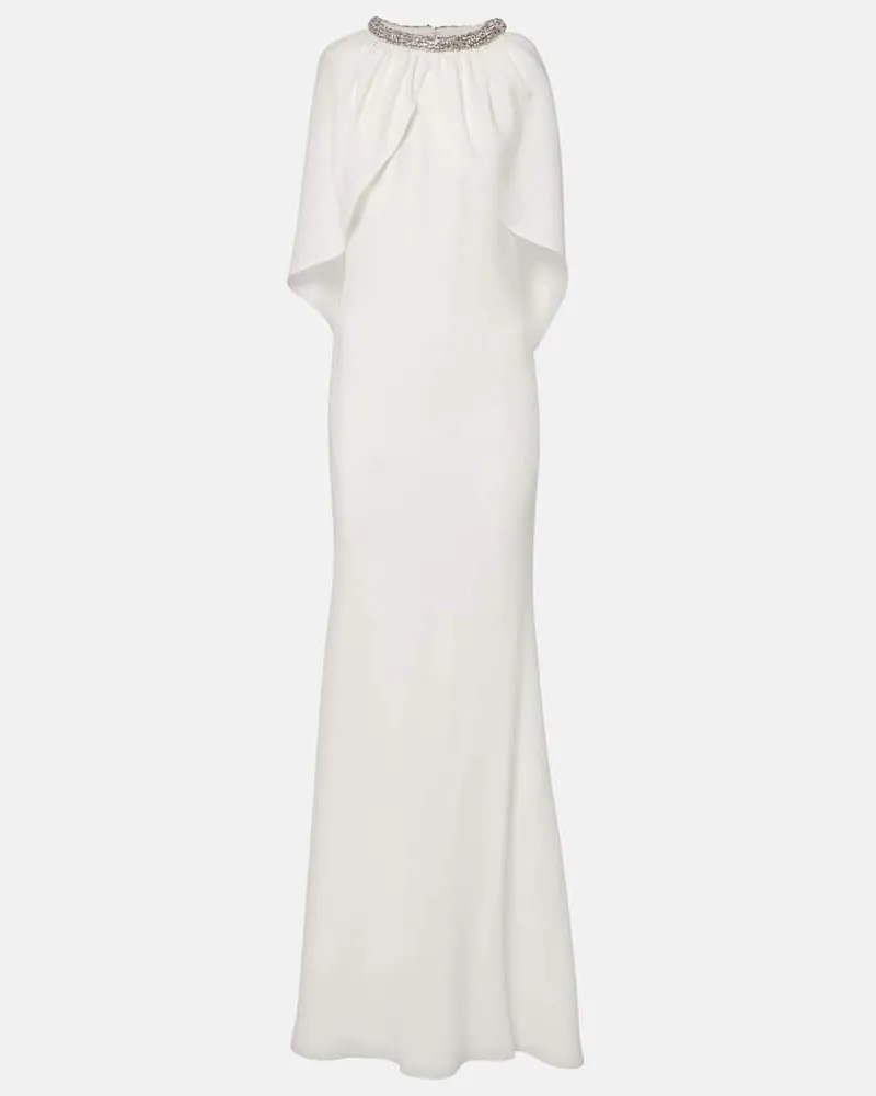 Roland Mouret Brida - Abito lungo con mantella Bianco