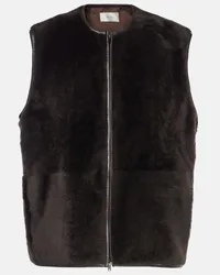 The Row Gilet Andi in shearling Marrone