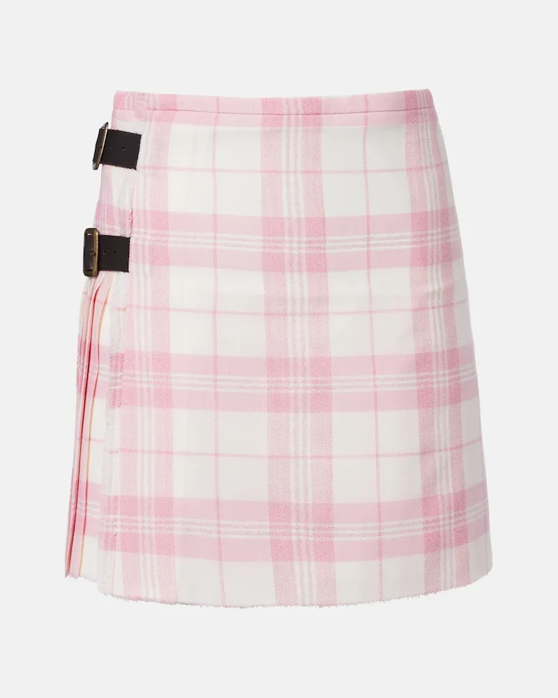 Vivienne Westwood Minigonna in misto lana a quadri Rosa