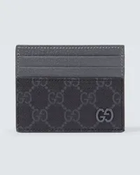 Gucci Portacarte in canvas GG e pelle Nero