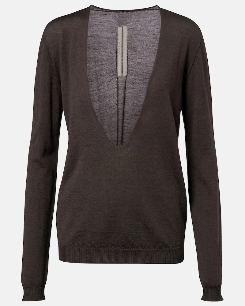 Rick Owens Pullover Extreme in lana vergine Marrone