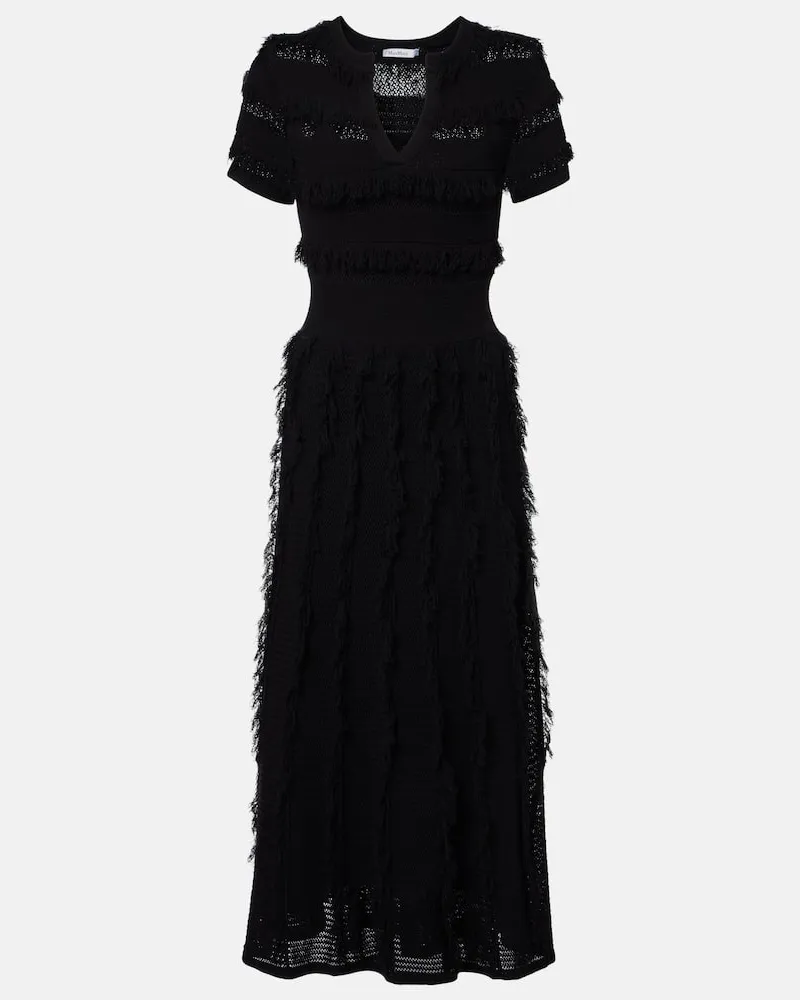 Max Mara Abito midi Grazia con frange Nero