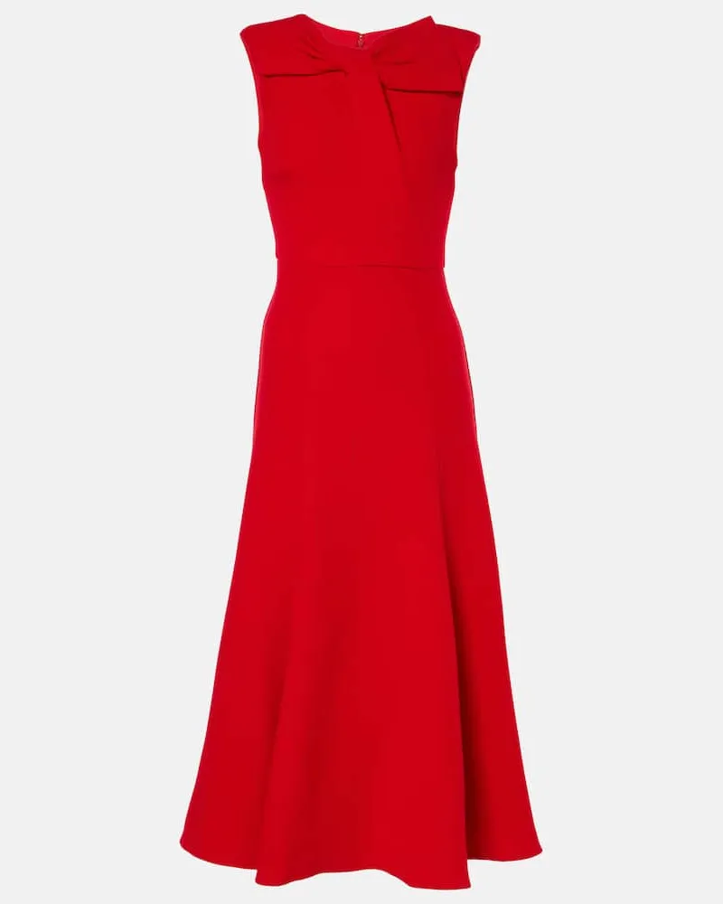 Roland Mouret Abito midi in crêpe di lana Rosso