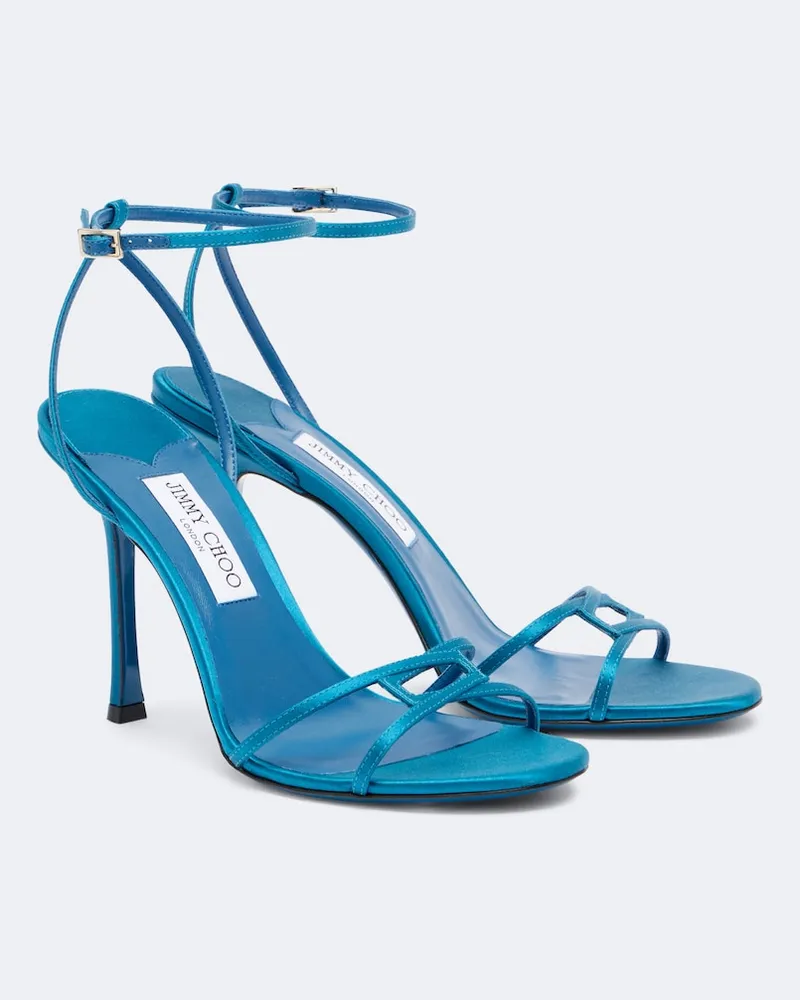 Jimmy Choo Sandali 1998 Leo in satin Blu