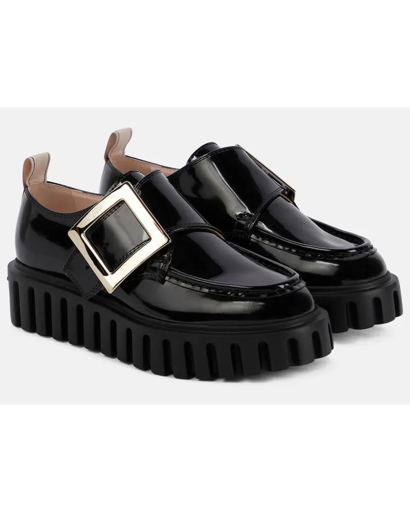 Roger Vivier Mocassini Viv' Go-Thick in vernice con platform Nero