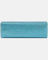 Amina Muaddi Clutch Amini Paloma con cristalli Turchese