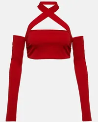 Dolce & Gabbana Top cropped con scollo all’americana Rosso