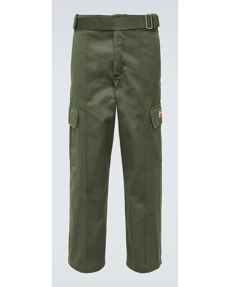 Kenzo Pantaloni cargo in cotone a vita media Verde