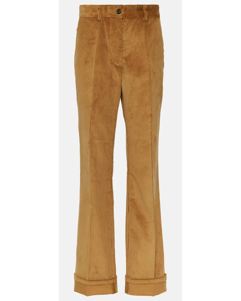 Miu Miu Pantaloni in velluto a coste Marrone