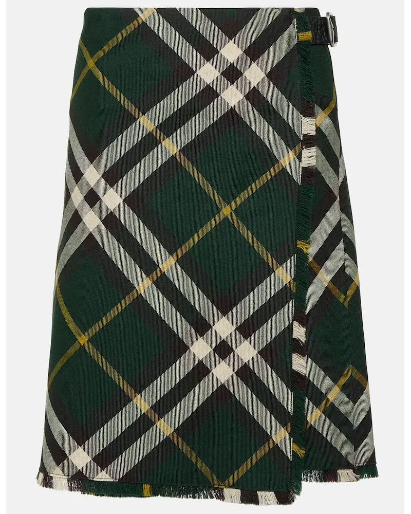 Burberry Kilt in lana Burberry Check Verde