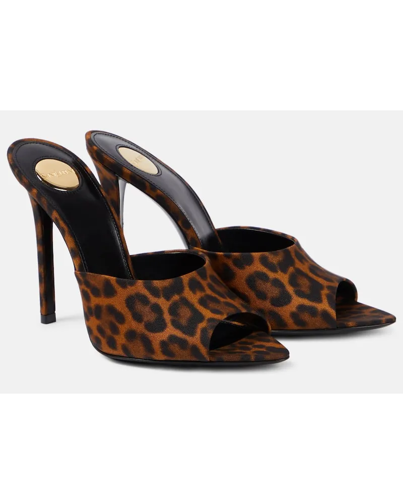 Saint Laurent Sandali Goldie 110 con stampa Marrone