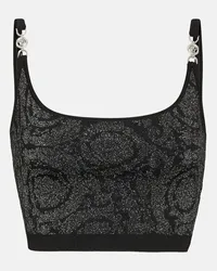 Versace Top cropped La Greca Medusa '95 Nero