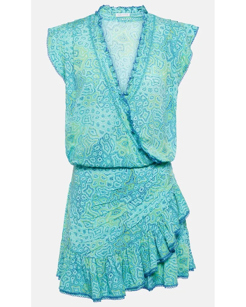 Poupette St Barth Miniabito Estelle con stampa Blu