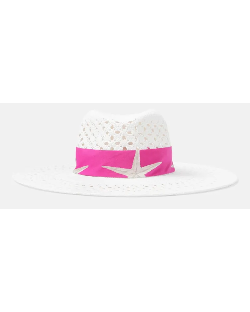 Valentino Garavani Cappello in rafia con stampa Bianco