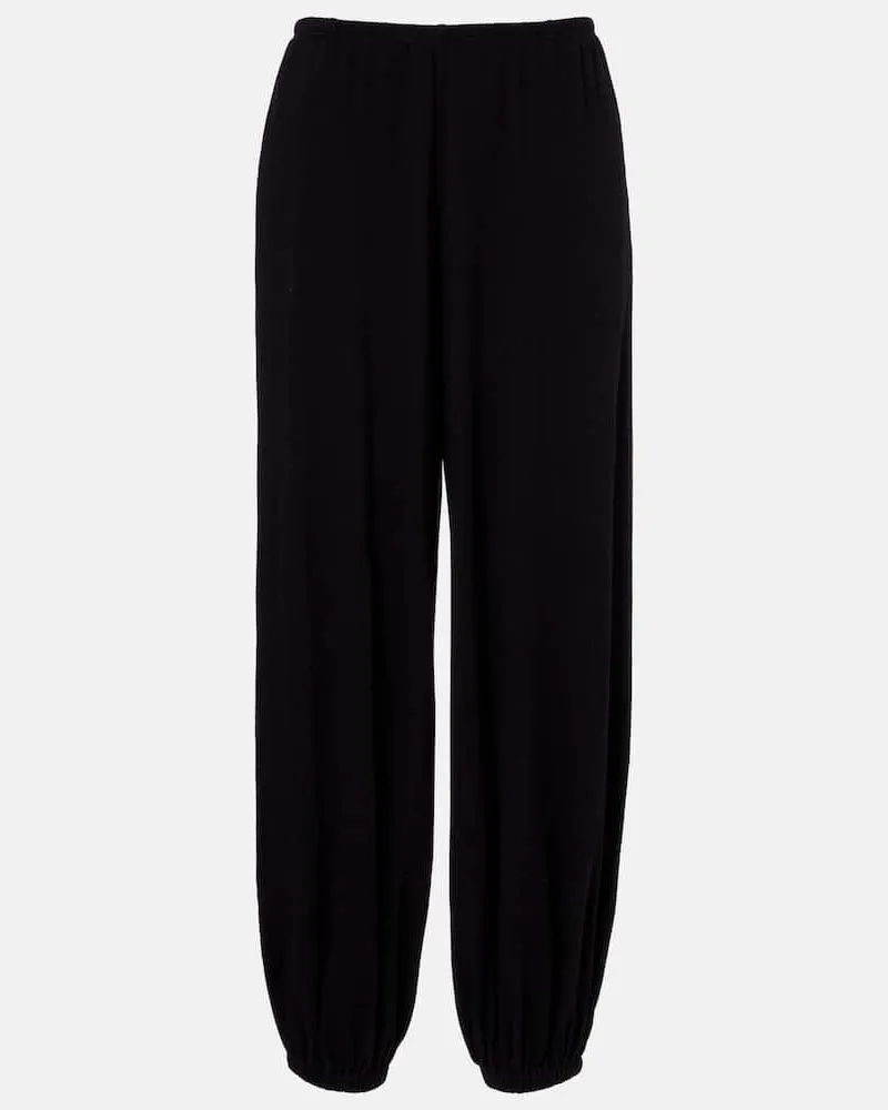 The Row Pantaloni sportivi Fiamma in cotone, cashmere e seta Nero