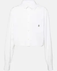 Givenchy Camicia cropped in popeline di cotone Bianco