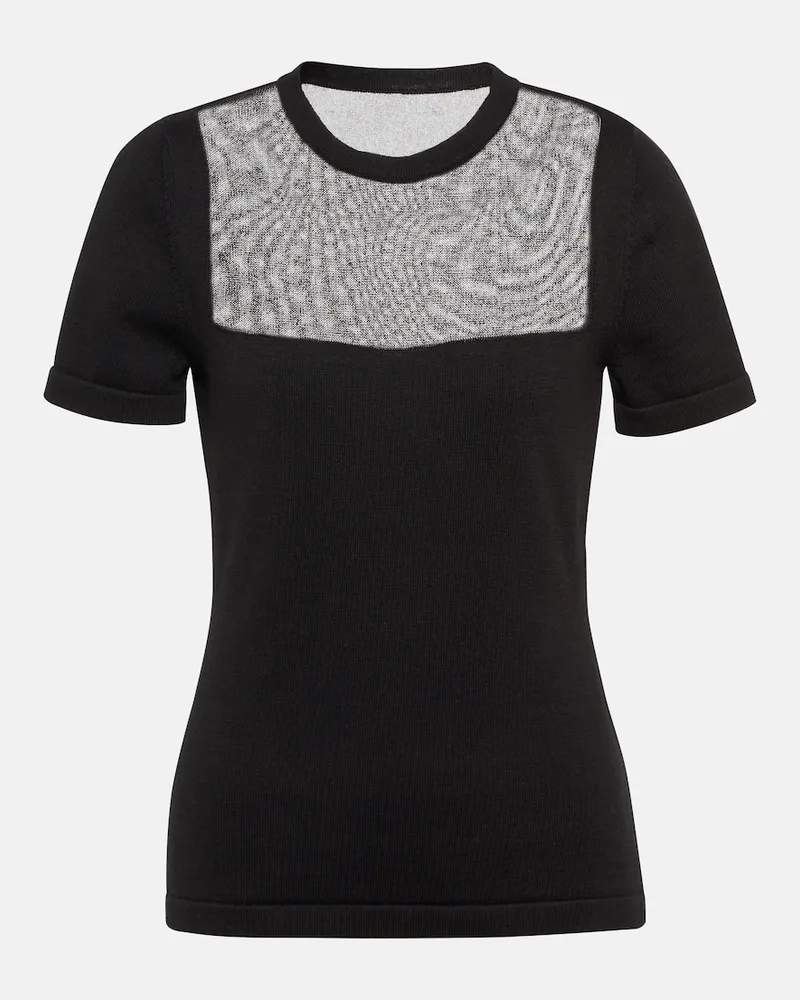 Oscar de la Renta Top in misto cotone Nero